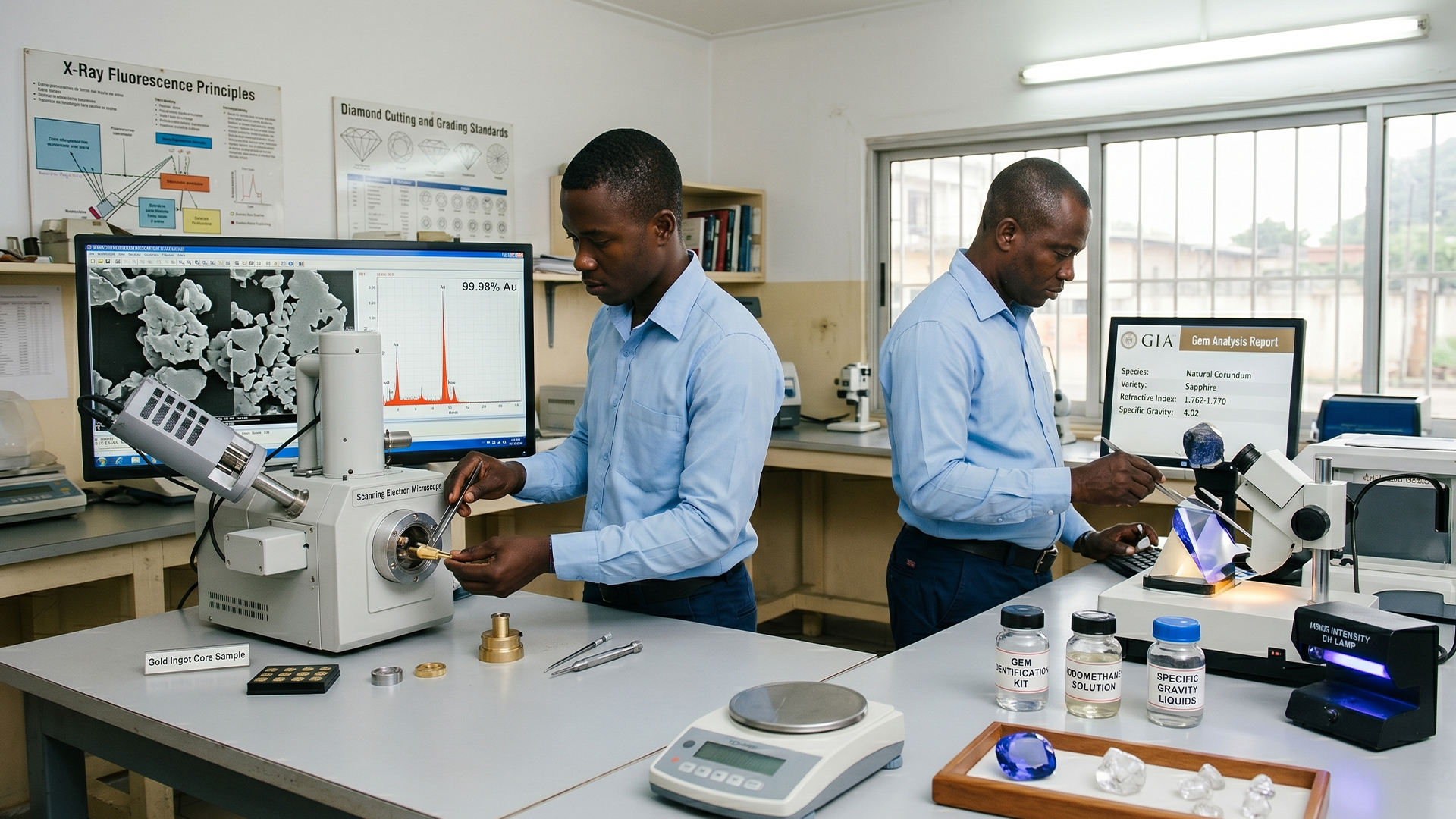 Gold testing at A.A Mineral